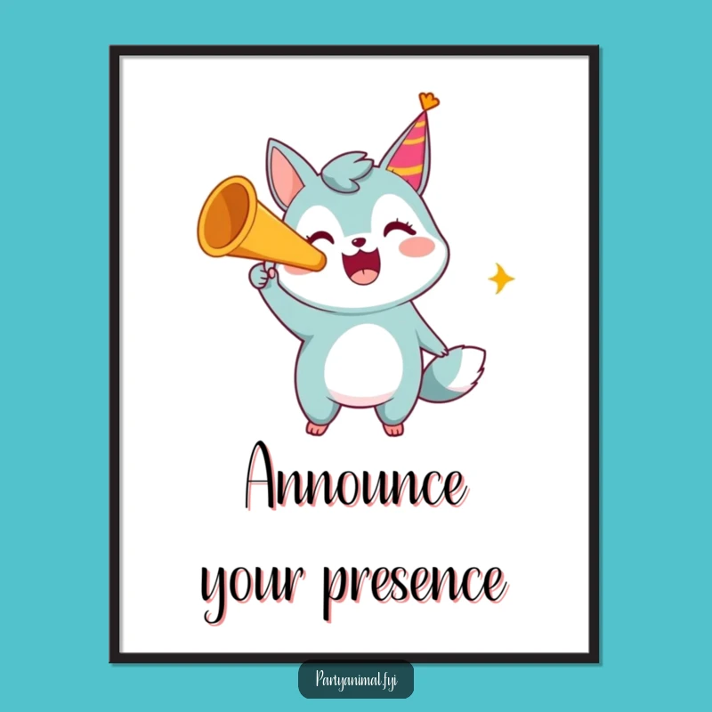 Instant Celebration: Funny Animal Party Horn Digital Art