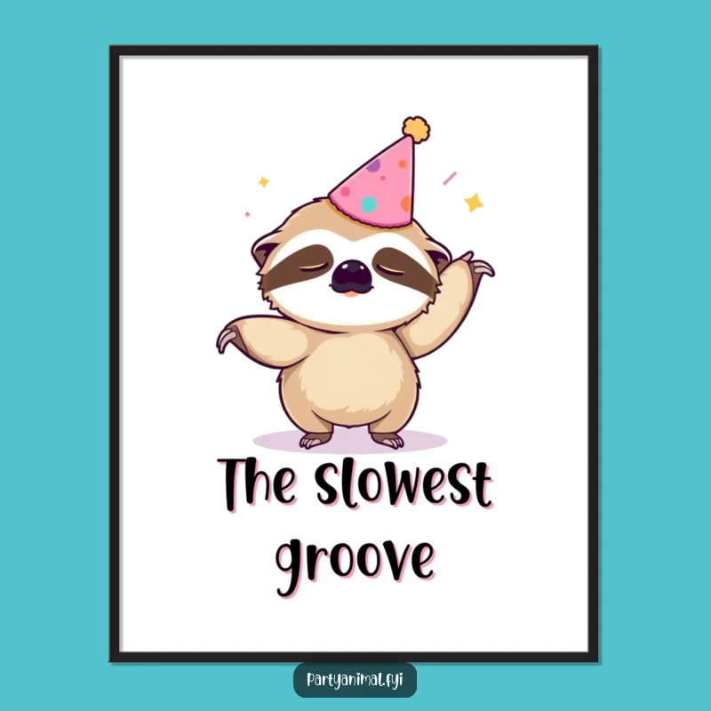 Funny Sloth Macarena Digital Art: Sleepy Dance Vibe for Your Walls, Gift