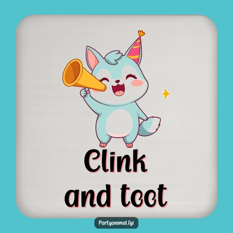 Protect Surfaces with Sound: Funny Animal Party Horn Coaster