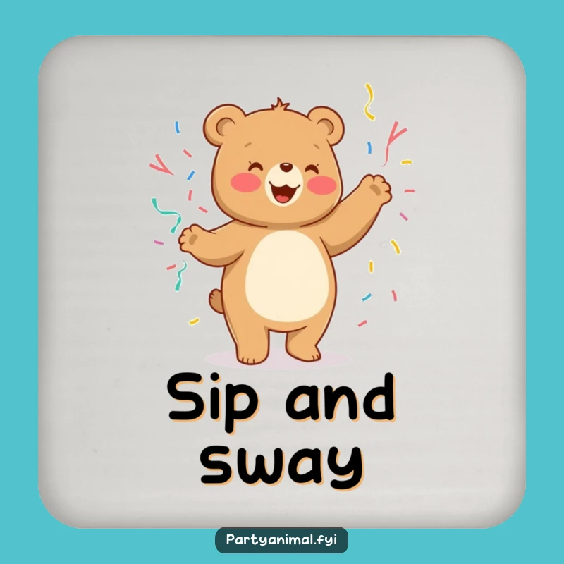 Funny Bear Coaster - Streamer Drink Saver, Perfect Funny Gift