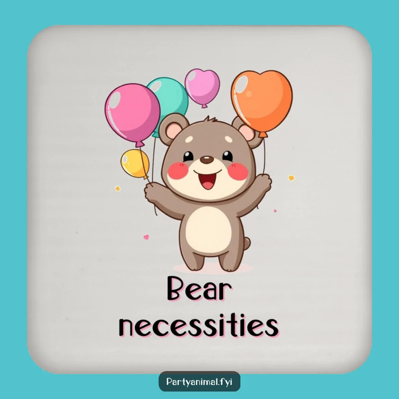 Funny Bear Juggling Coaster Set: Protect Surfaces with Cheerful Humor, Gift