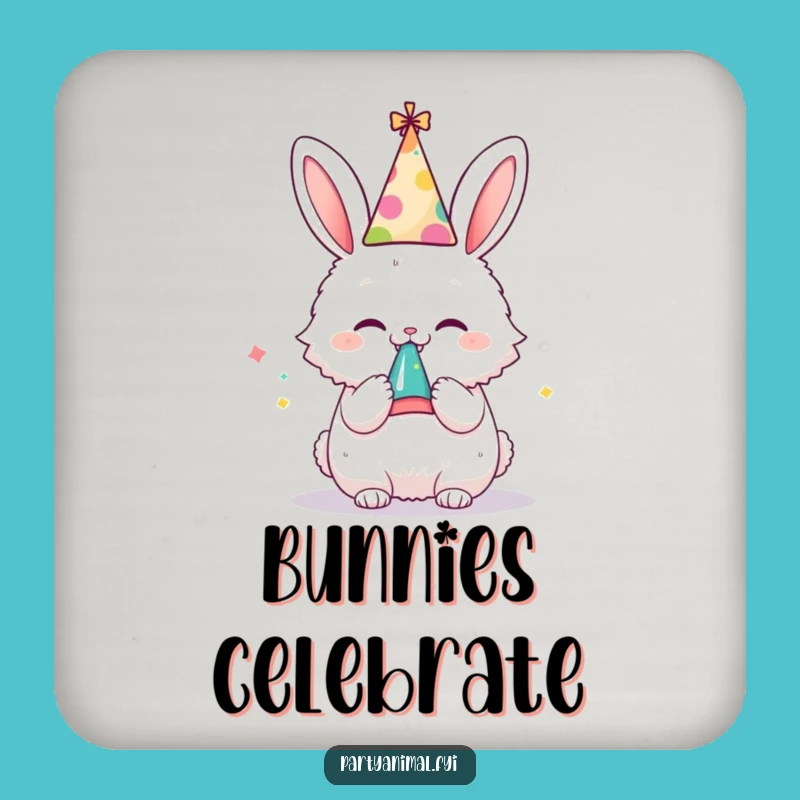 Funny Bunny Party Coaster Set: Protect Surfaces with Festive Humor, Gift