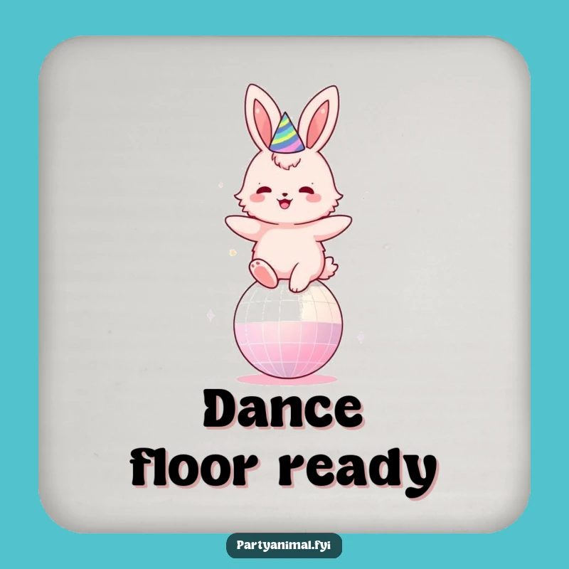 Funny Disco Bunny Coaster: Protect Surfaces with Party Style Gift