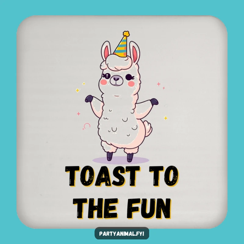 Funny Llama Party Drink Coasters - Sparkling Fiesta Set for Table Fun