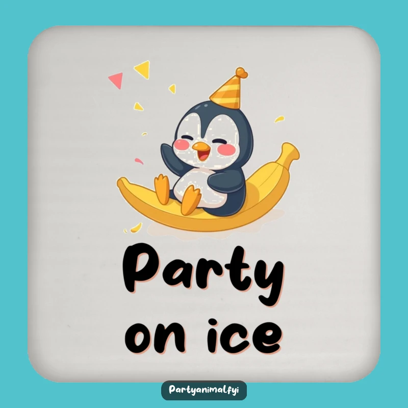 Funny Penguin Coaster - Giggling Slide & Party Drink Gift