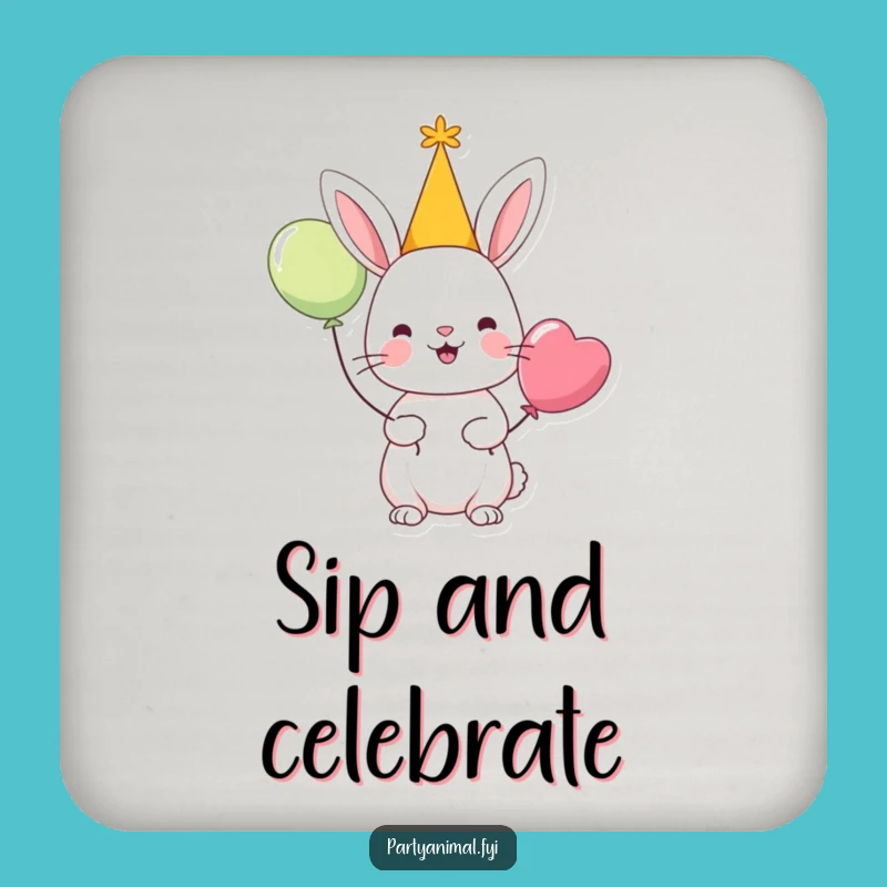 Funny Rabbit Party Drink Coaster: Cheerful Decor, Hilarious Table Protection