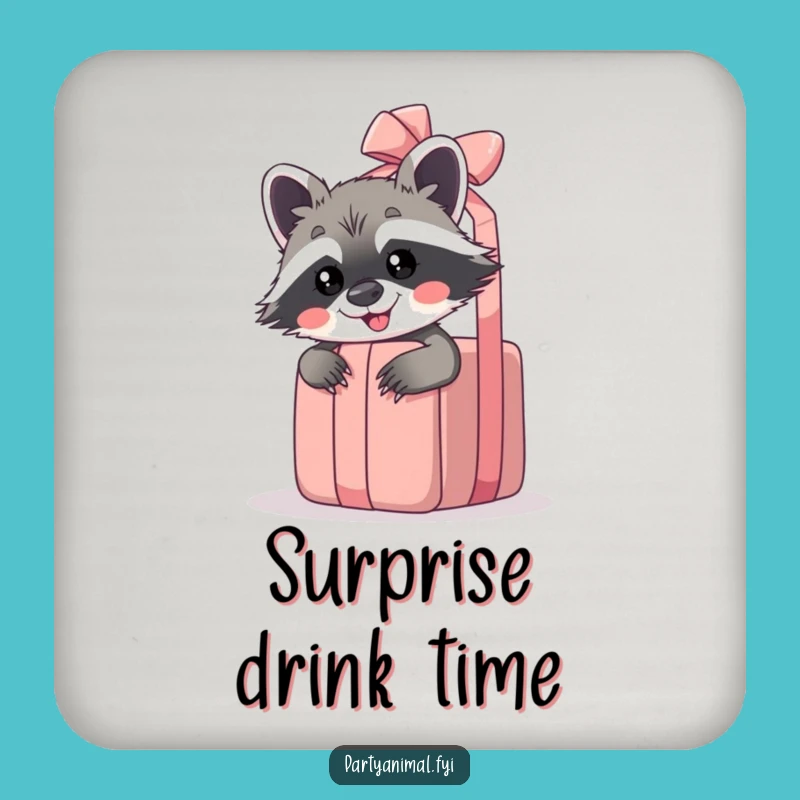 Funny Raccoon Gift Coaster: Protect Surfaces with Playful Charm