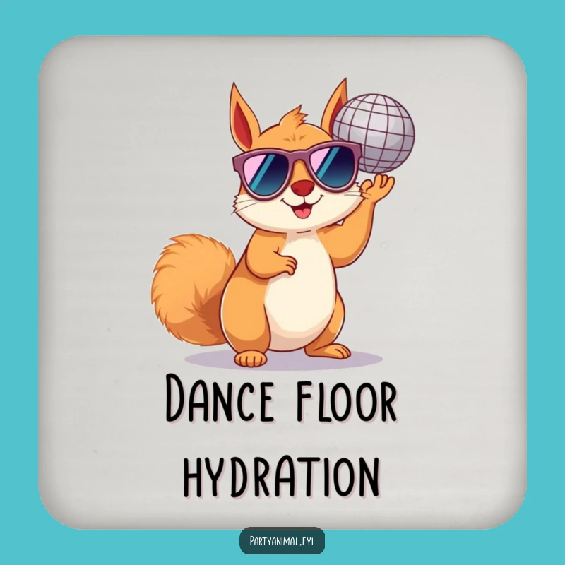 Funny Squirrel Disco Coaster: Protect Surfaces with Groovy Style