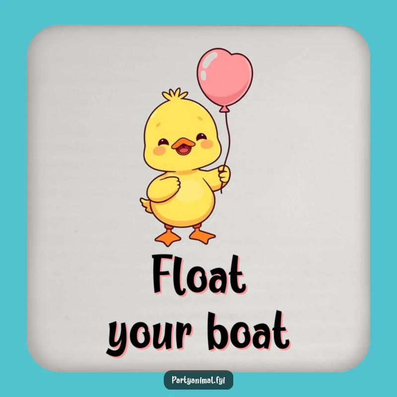 Funny Yellow Duck Balloon Coaster - Tabletop Cheerful Charm Gift