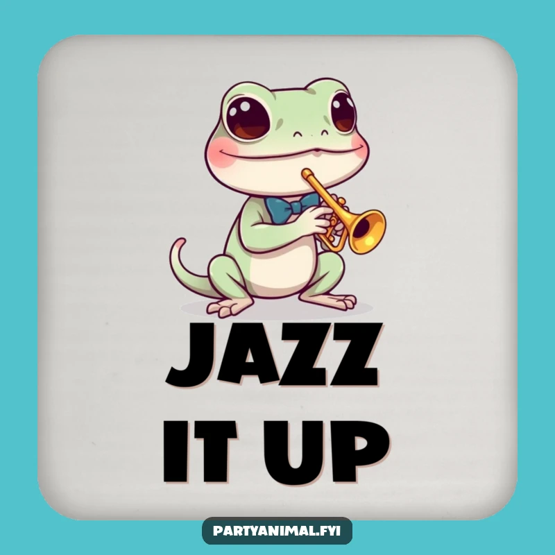 Funny Gecko Jazz Coasters: Protect Surfaces with Smooth Musical Charm