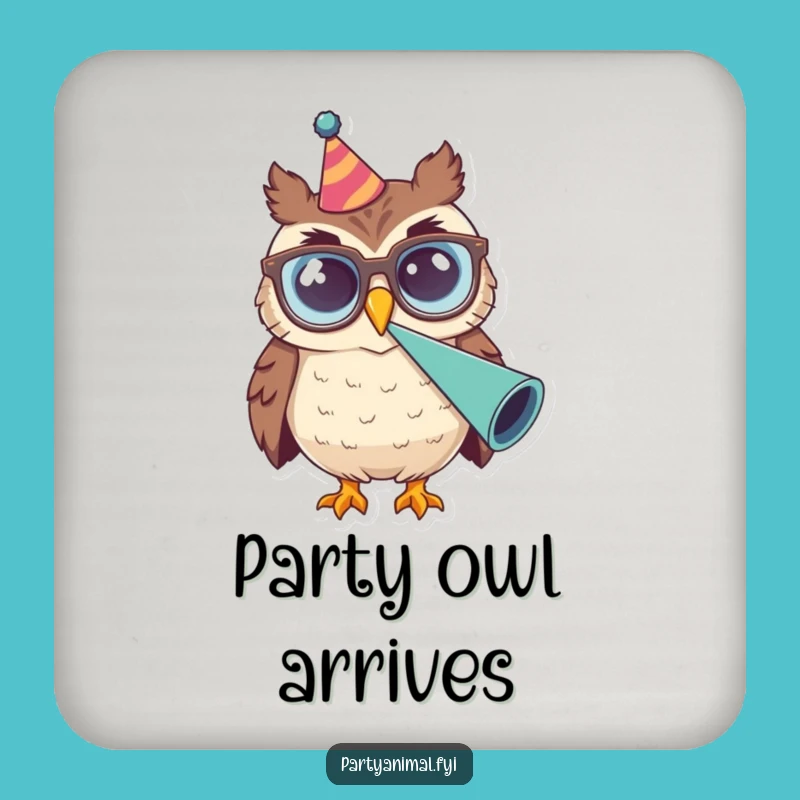 Funny Owl Glasses Party Horn Coaster: Protect Surfaces with Fun, Cute Funny Gift!