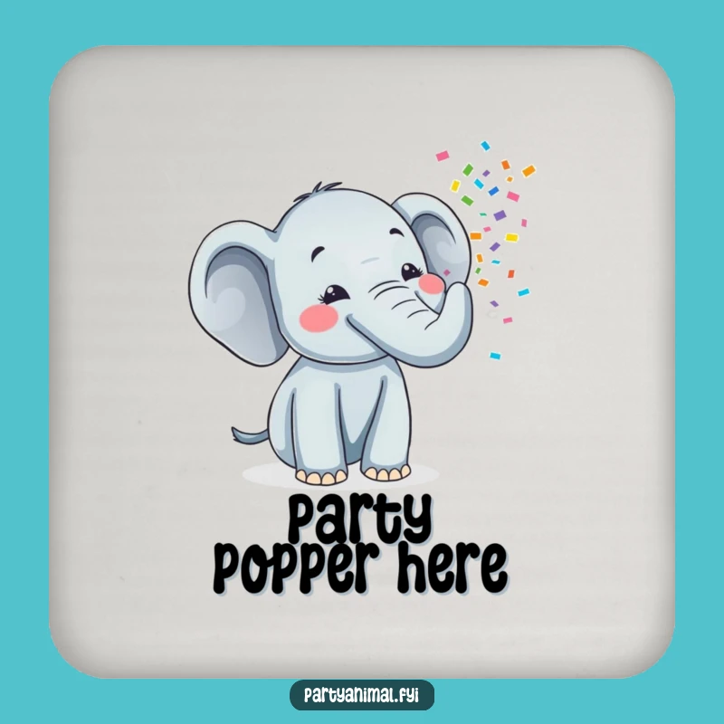 Funny Elephant Confetti Drink Coasters - Cheerful Party Set for Table Fun