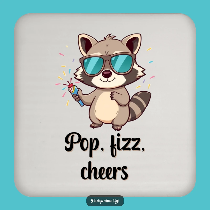 Funny Raccoon Coaster: Party Table Decor, Cool Sunglasses Accessory