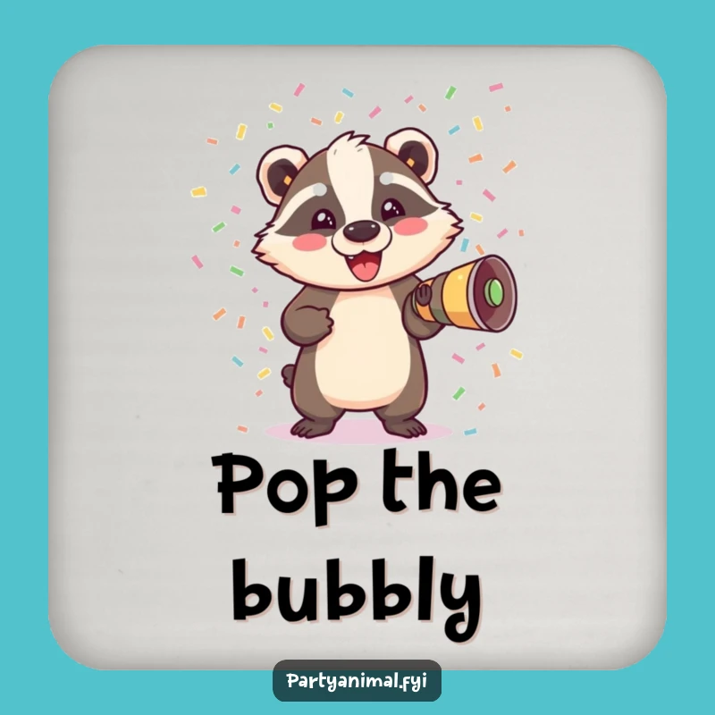 Funny Badger Confetti Coaster: Protect Surfaces with a Bang