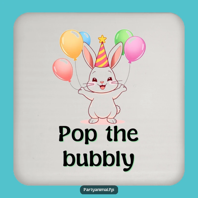 Funny Bunny Art Coaster: Cute Juggler Drink Protector, Perfect Funny Gift