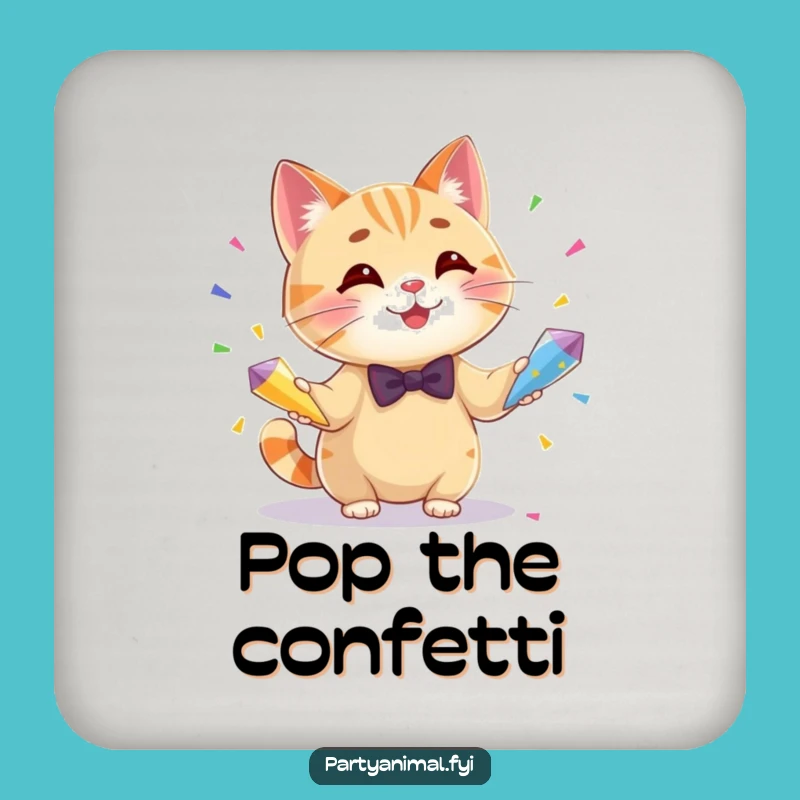 Funny Cat Confetti Drink Coasters - Hilarious Juggling Set for Party Tables