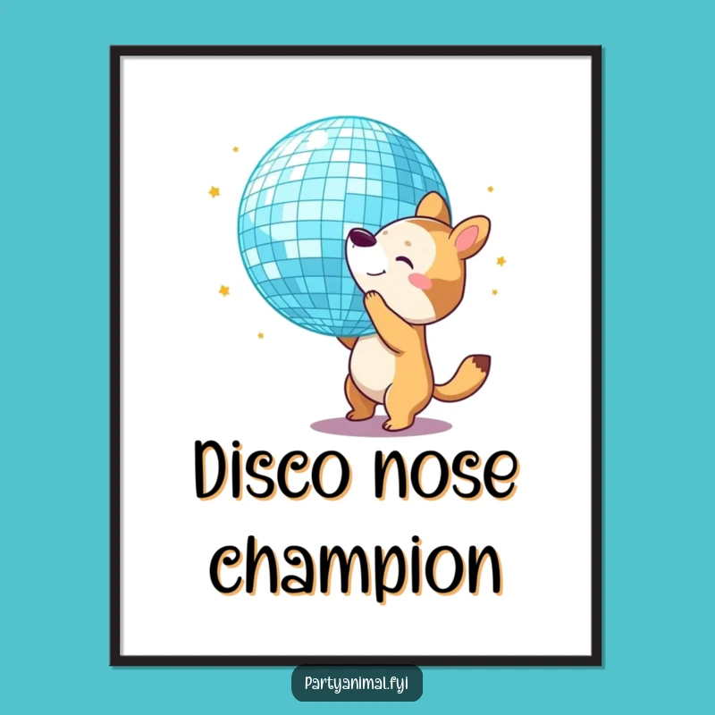 Funny Disco Animal Poster: Decorate Your Space with this Hilarious Character!