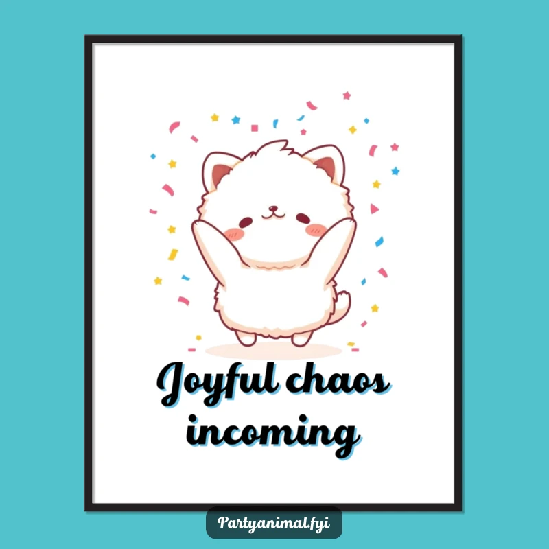 Funny Joyful Animal Confetti Poster: Brighten Walls with Pure Happiness, Great Funny Gift