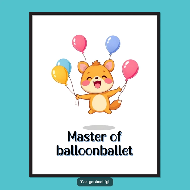 Funny Juggling Animal Poster: Brighten Your Space with this Cheerful Character!