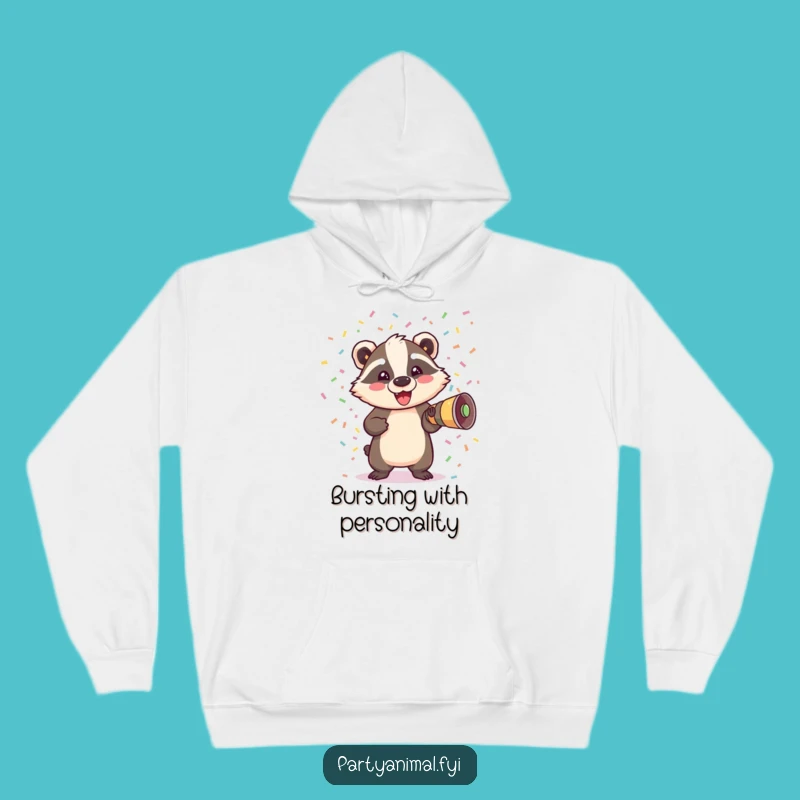 Cozy Funny Badger Confetti Hoodie: The Ultimate Comforting Laugh