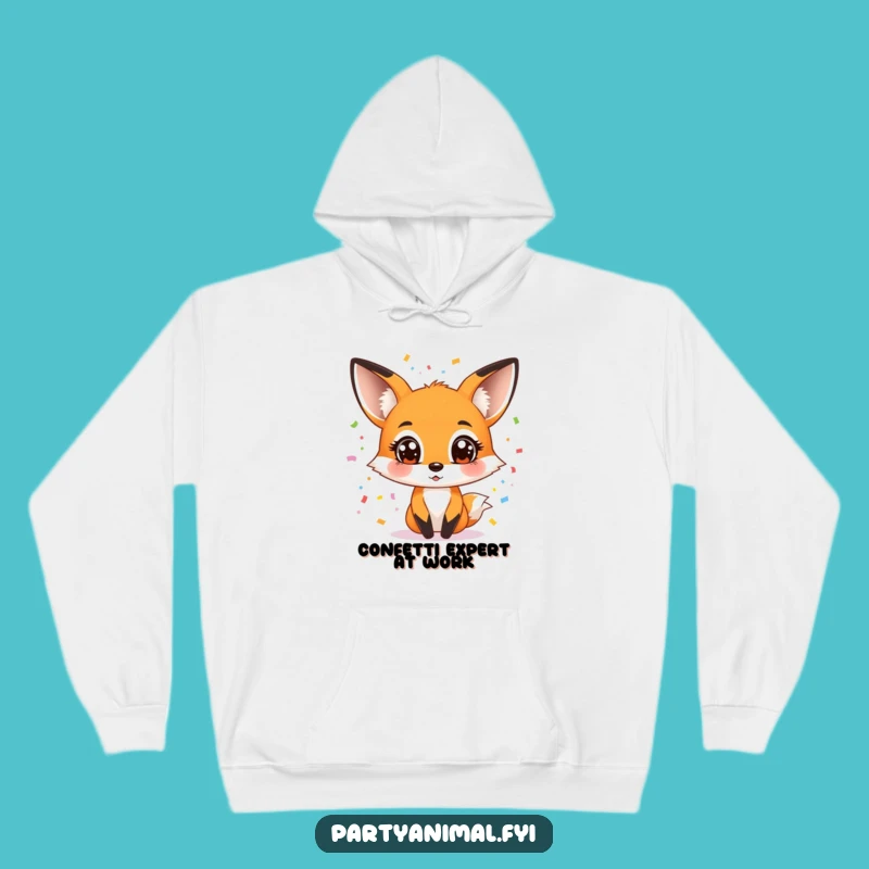 Funny Fox Juggling Confetti Hoodie - Cozy & Hilarious Winter Warmth