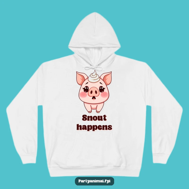 Funny Surprised Pig Frosting Hoodie - Cozy & Hilarious Gift for Pig Lovers