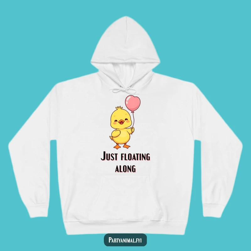 Funny Yellow Duck Balloon Hoodie - Cozy & Cheerful Comfort Gift
