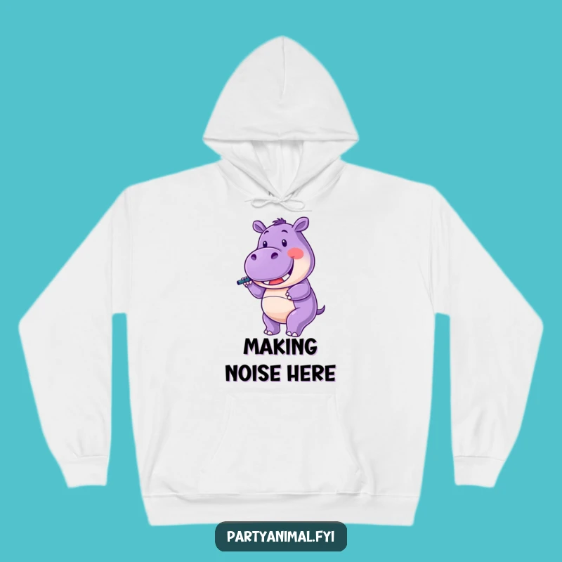 Funny Hippo Hoodie: Celebration Vibes, Cozy Party Fun, Delicious Funny Gift