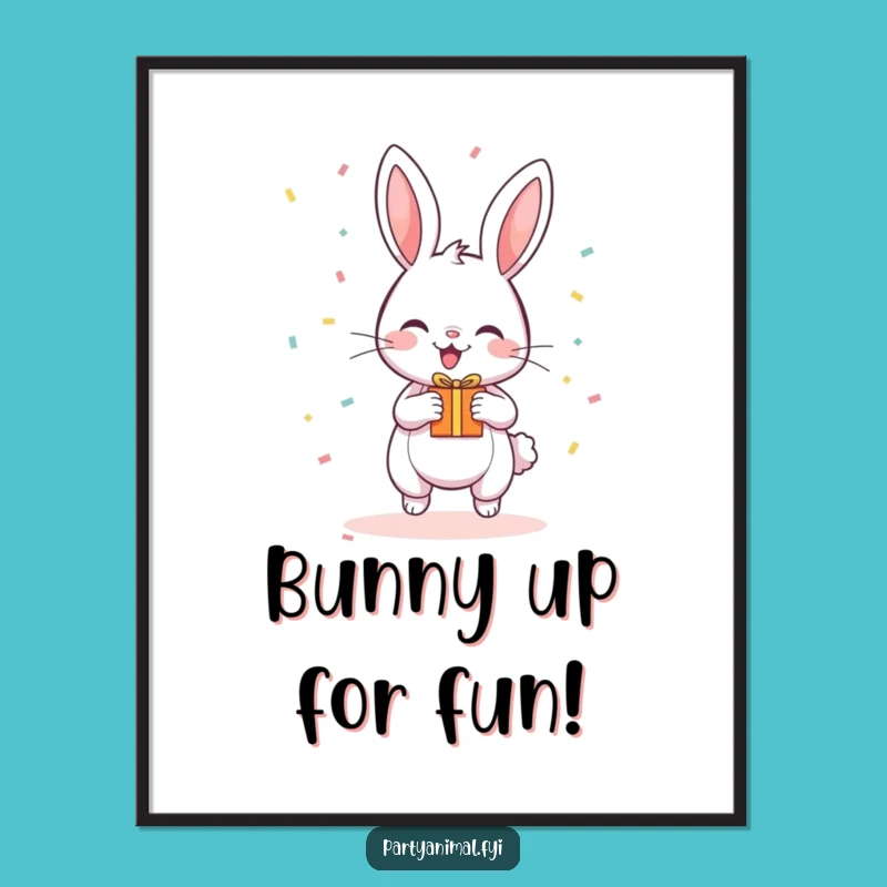 Funny Free Printable Wall Art: Bouncing Bunny, Gift - Whimsical Downloadable Decor