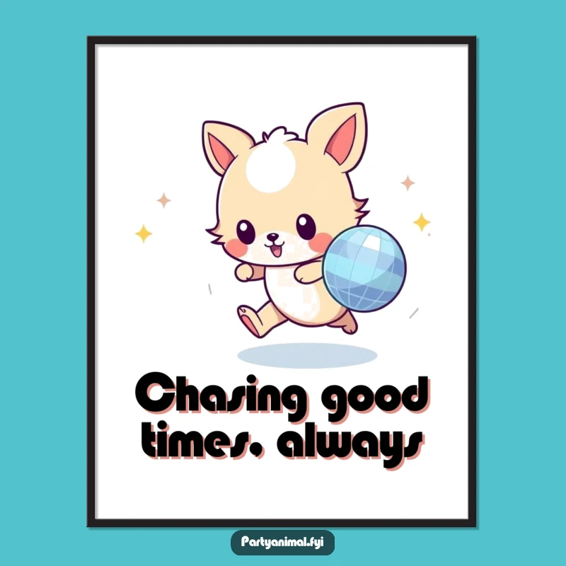 Funny Free Printable Wall Art: Animal Disco Ball Party Vibe Downloadable Art for Your Home