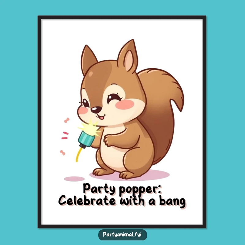Curious Free Printable Kawaii Squirrel Glowing Popper Wall Art!