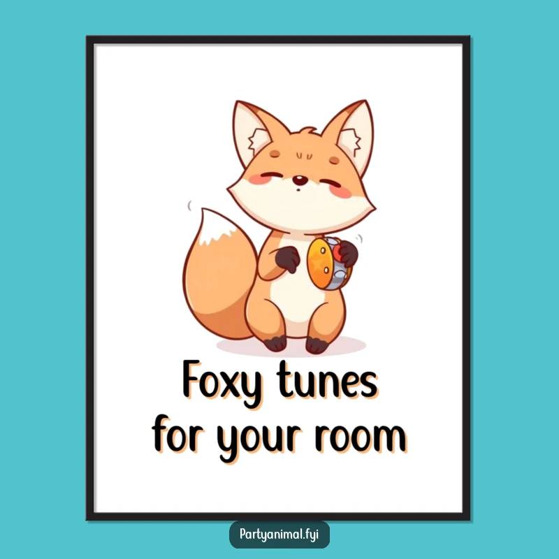 Free Printable Fox Tambourine Wall Art: Funny Downloadable Decor for Music Lovers