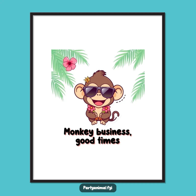 Free Printable Wall Art: Cool Monkey's Tropical Vibes Decor