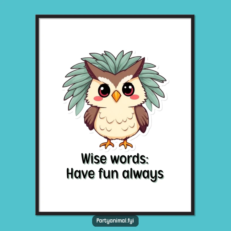 Free Printable Wall Art: Diva Owl Boa - Glamorous Funny Decor Download