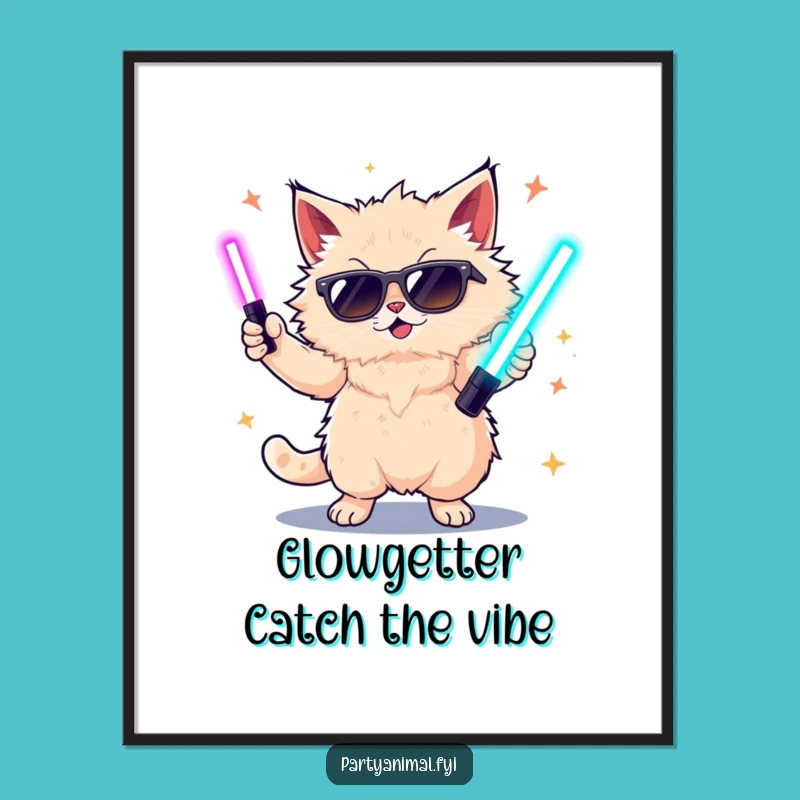 Free Printable Wall Art: Hilarious Dancing Cat, Party Vibe Download