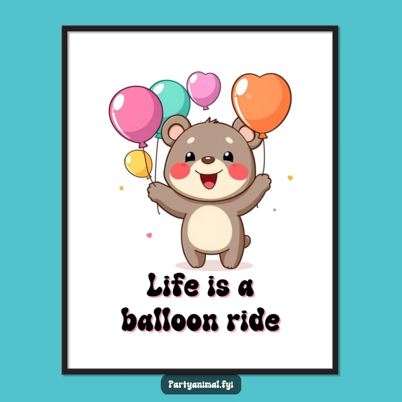 Funny Free Printable Wall Art: Juggling Bear, Humorous Downloadable Decor