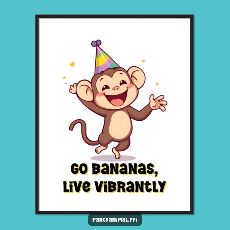 Free Printable Wall Art: Funny Monkey Dancing Wildly, Hilarious Downloadable Decor for Your Space