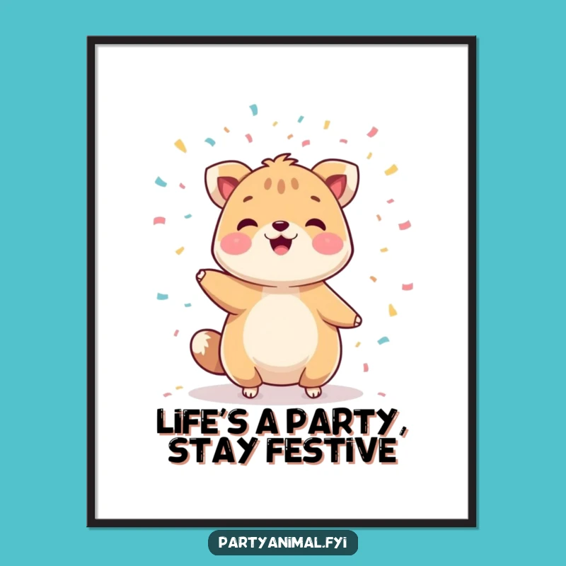 Free Printable Wall Art: Juggling Animal Confetti, Funny Downloadable Decor for Your Home