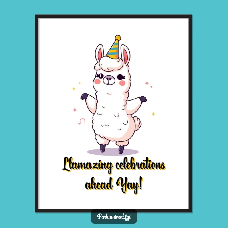 Free Printable Llama Art: Winking Horn Dancer Downloadable Decor