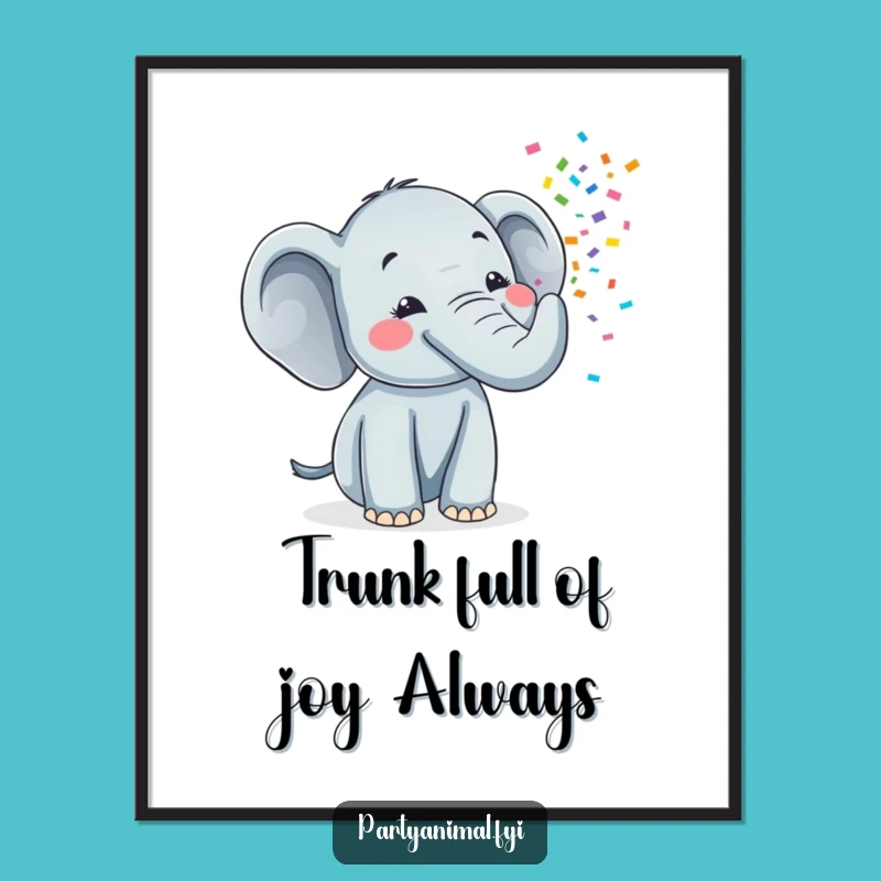 Free Printable Elephant Art: Confetti Trunk Celebration Downloadable Decor