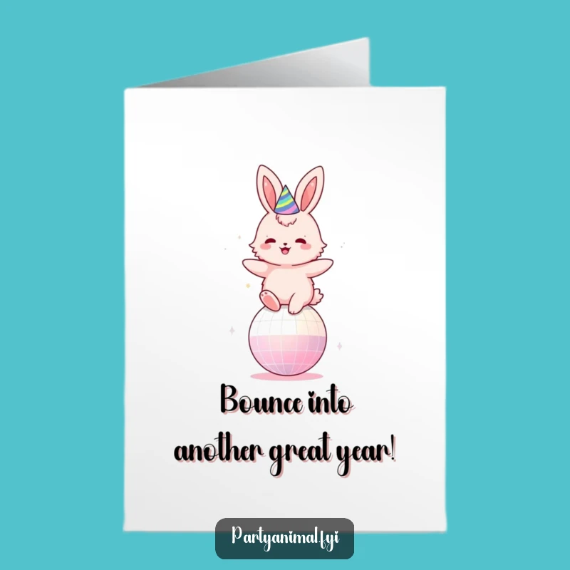 Free Printable Birthday Card: Disco Bunny, Funny Bounce into Fun Downloadable Gift
