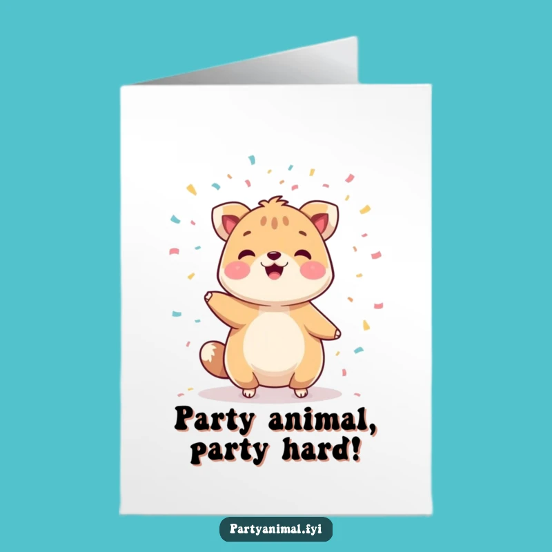 Free Printable Birthday Card: Cheerful Animal Juggling Confetti, Funny Downloadable Gift