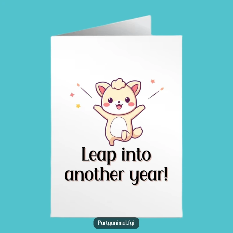 Free Printable Birthday Card: Jumping Animal Streamers, Hilarious Downloadable Gift Idea