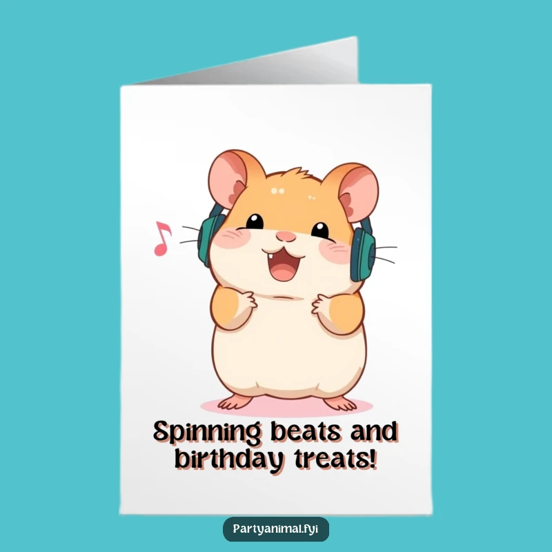 Free Printable Hamster Birthday Card: Groovy Tunes Downloadable Fun Gift