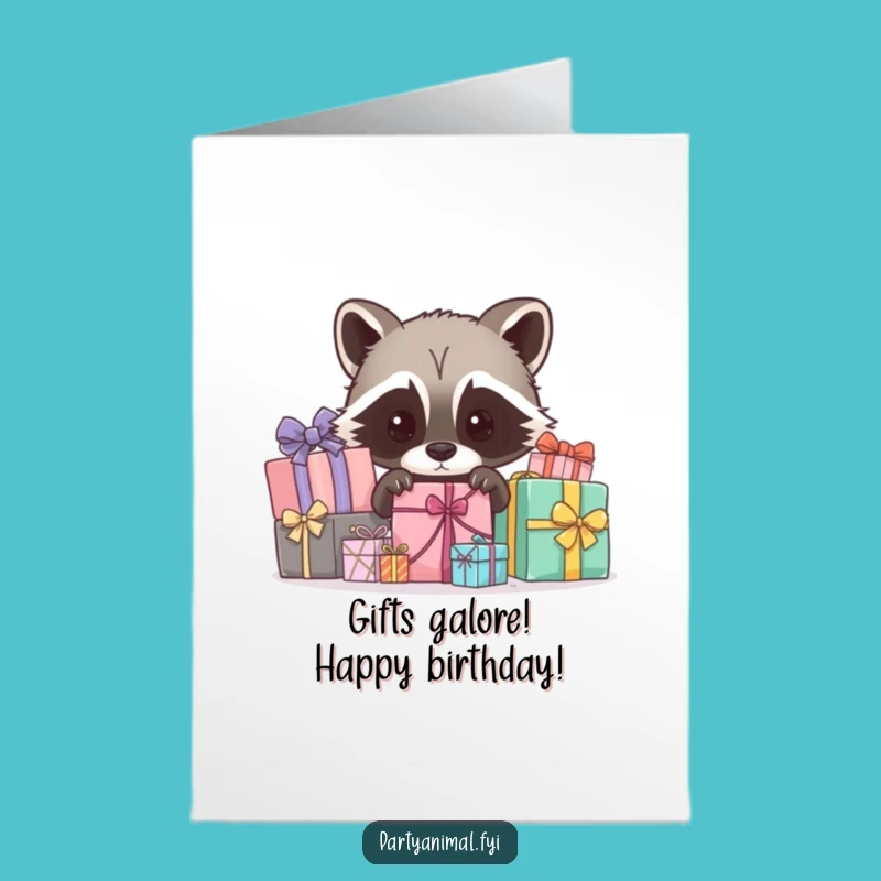 Free Printable Raccoon Birthday Card: Gift Peeker Funny Downloadable Surprise