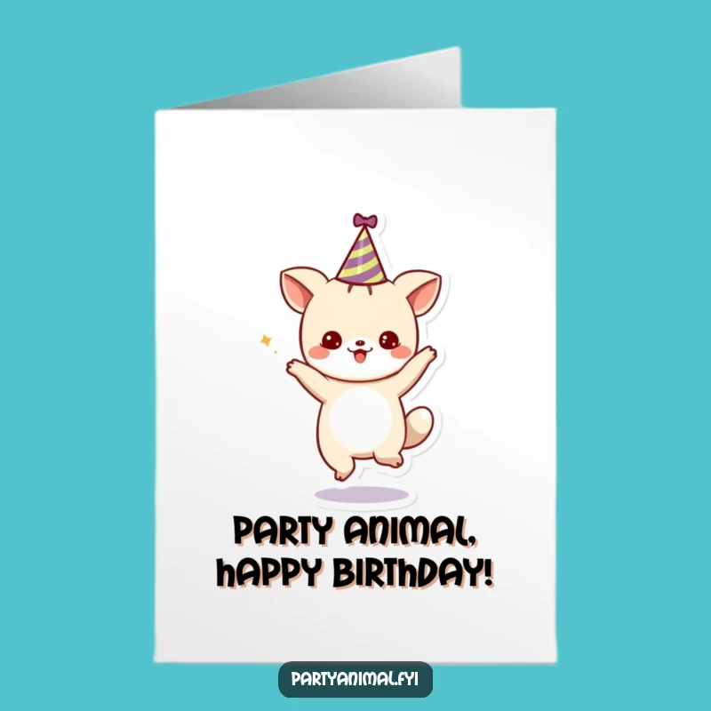 Free Printable Party Animal Birthday Card: Cute Dancer, Fun DIY Downloadable Gift