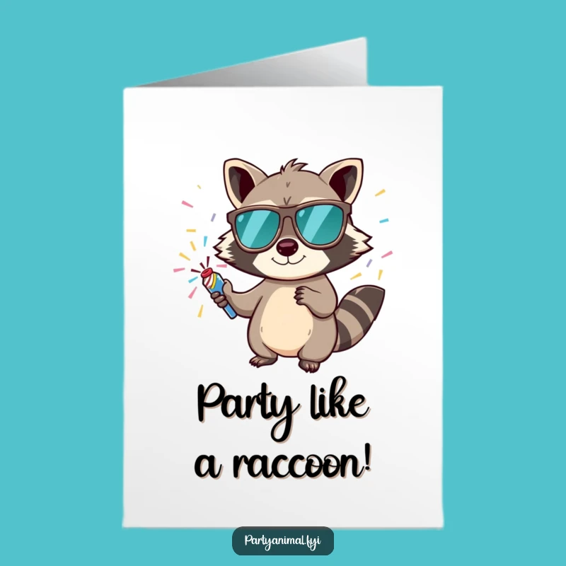 Free Printable Raccoon Birthday Card - Funny Downloadable Gift for Party Animals