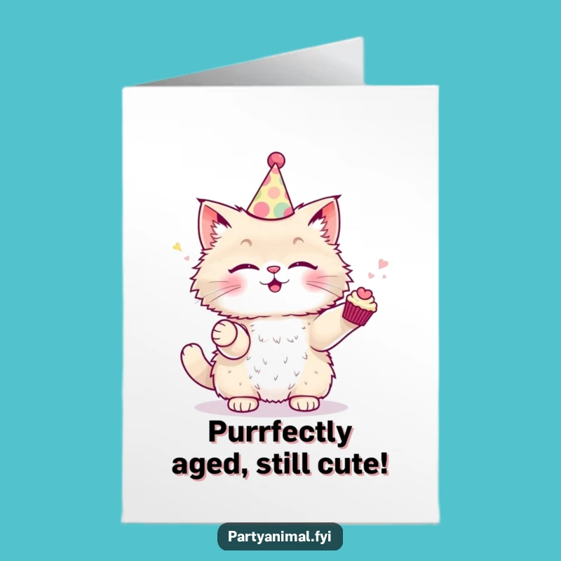 Free Printable Birthday Card: Juggling Cat, Cupcakes - Hilarious DIY Party Gift