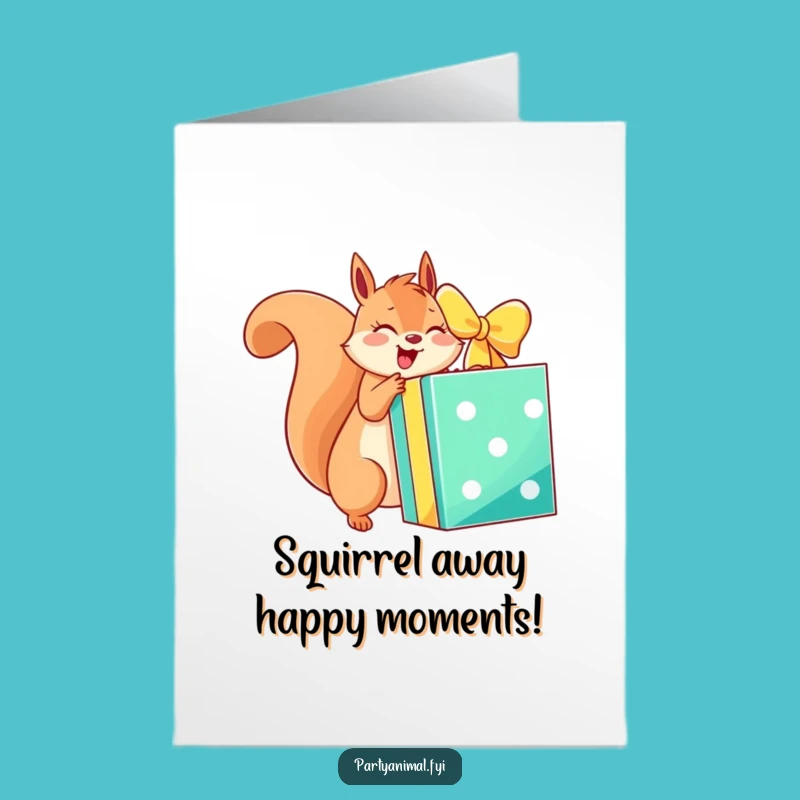 Free Printable Birthday Card: Excited Squirrel Gift, Funny Downloadable Gift