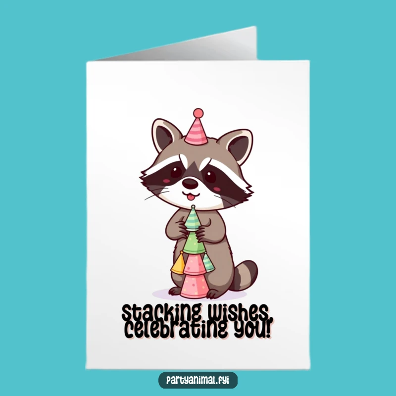 Free Printable Raccoon Birthday Card: Hat Trick Downloadable Fun Gift